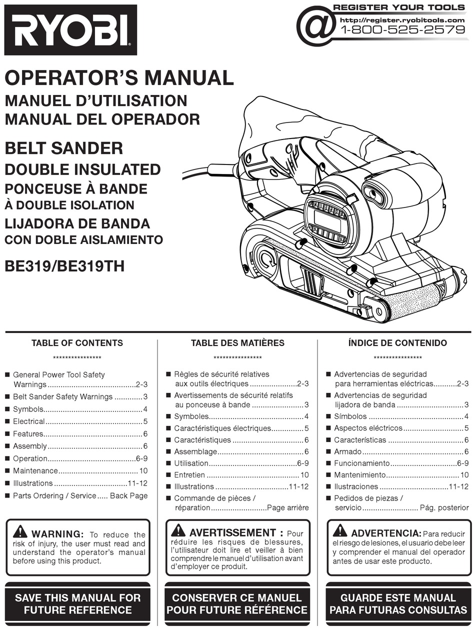 RYOBI BE319TH OPERATOR'S MANUAL Pdf Download ManualsLib