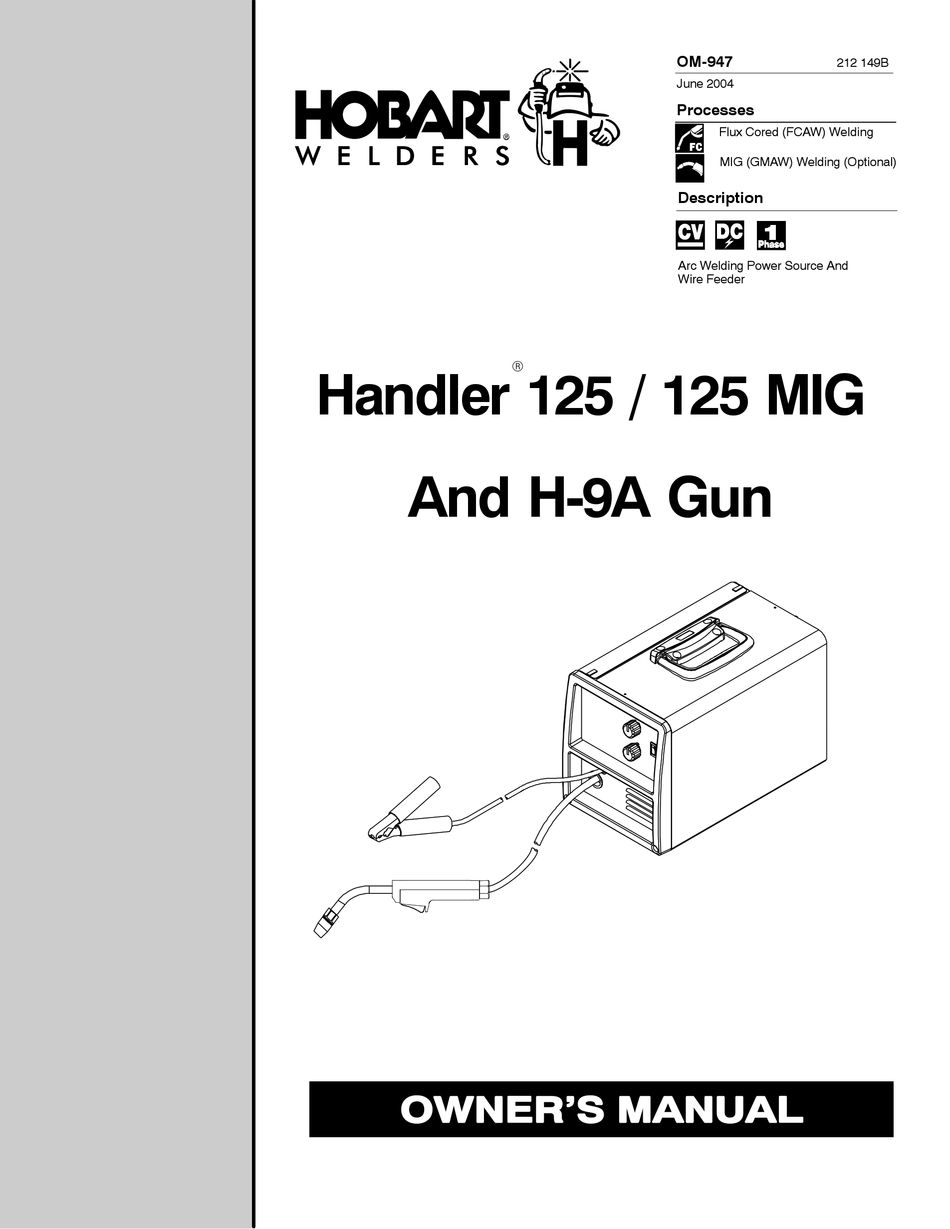 HOBART WELDERS HANDLER 125 OWNER'S MANUAL Pdf Download | ManualsLib