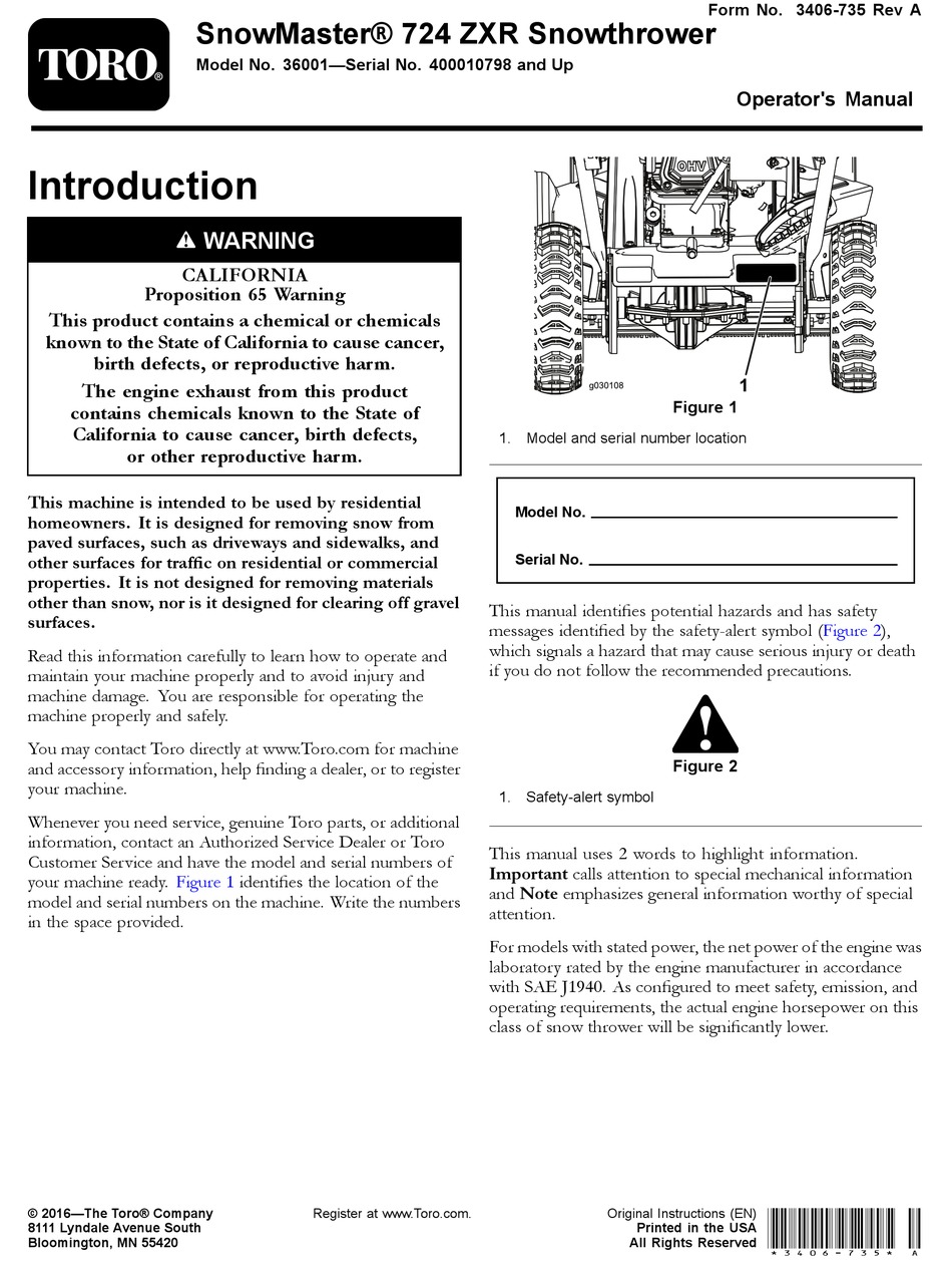 TORO 36001 OPERATOR'S MANUAL Pdf Download | ManualsLib