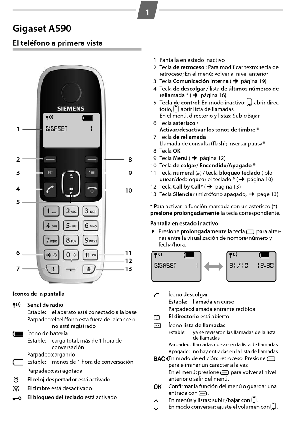 SIEMENS GIGASET A590 MANUAL Pdf Download | ManualsLib