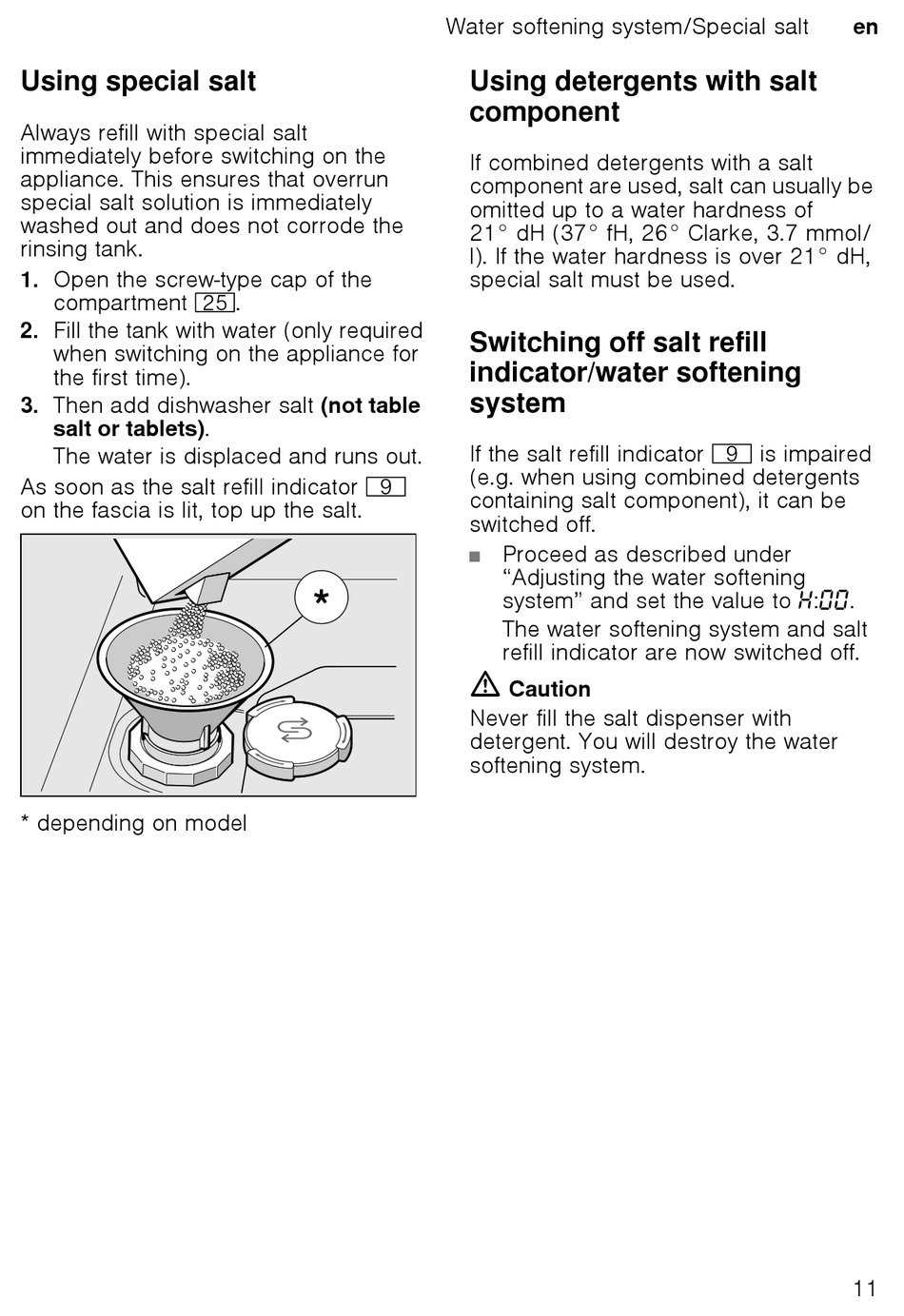 Using Special Salt Component System Bosch SMI53D05GC