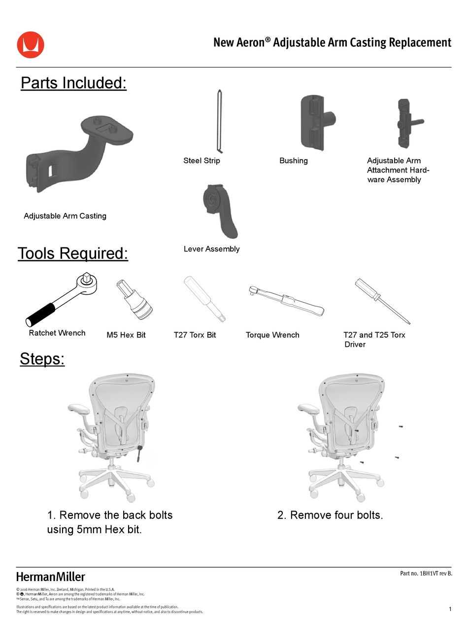 HERMANMILLER NEW AERON QUICK START MANUAL Pdf Download ManualsLib