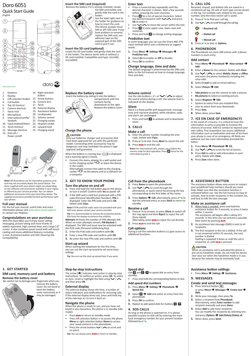 DORO 6051 QUICK START MANUAL Pdf Download | ManualsLib