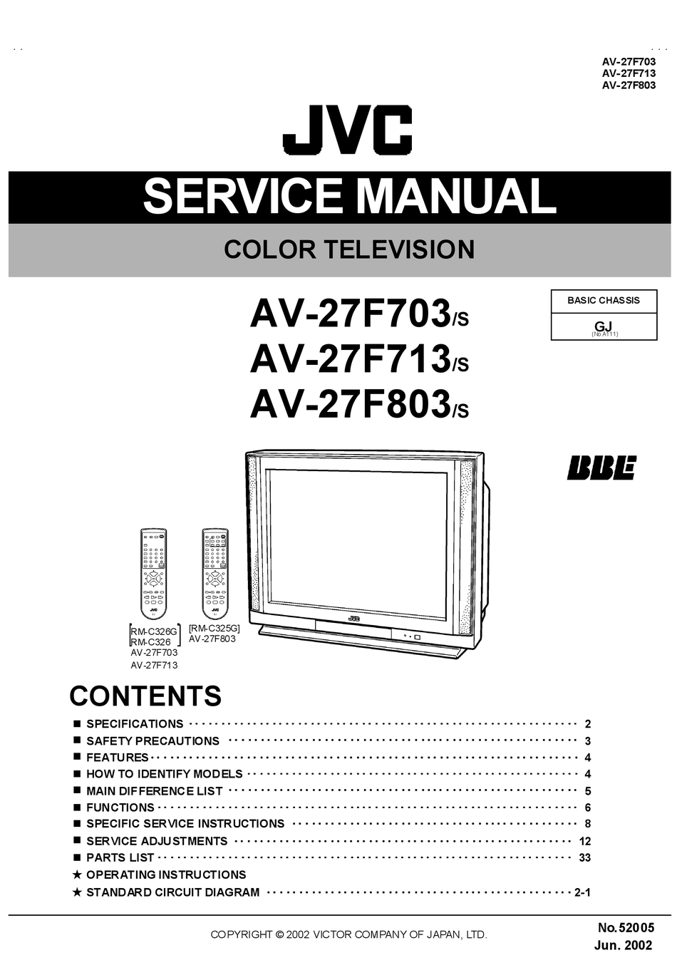 JVC RM-C326 SERVICE MANUAL Pdf Download | ManualsLib
