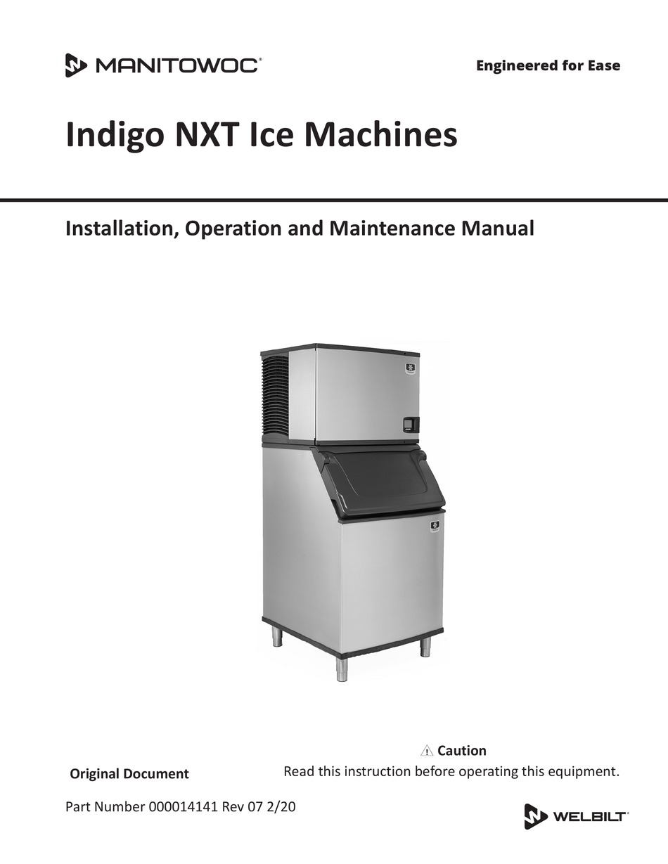 Manitowoc Indigo Nxt Series Installation Operation And Maintenance