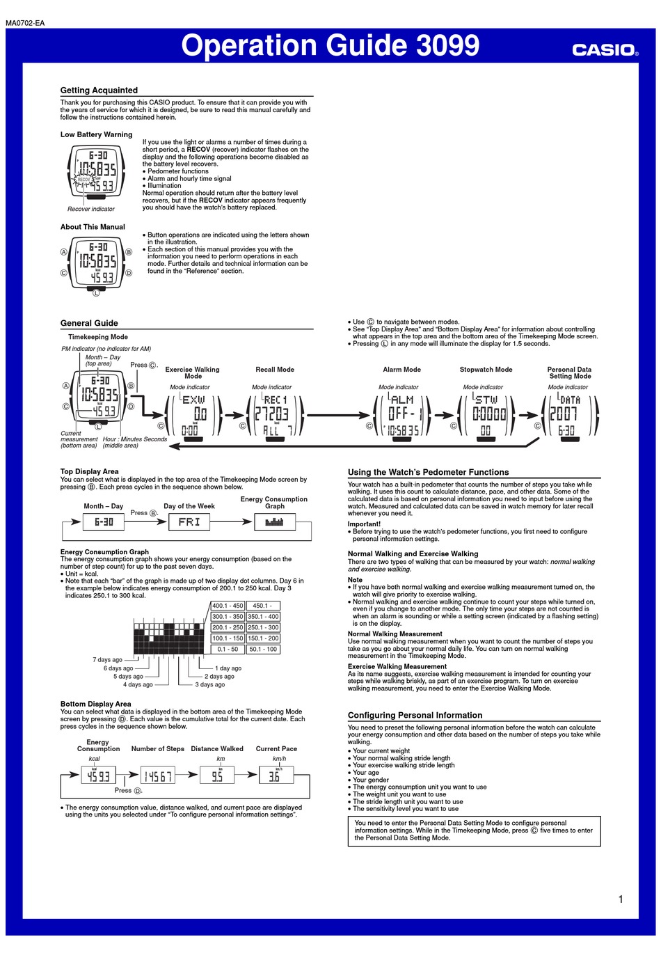 CASIO PHYS STP-100J-1 OPERATION MANUAL Pdf Download | ManualsLib