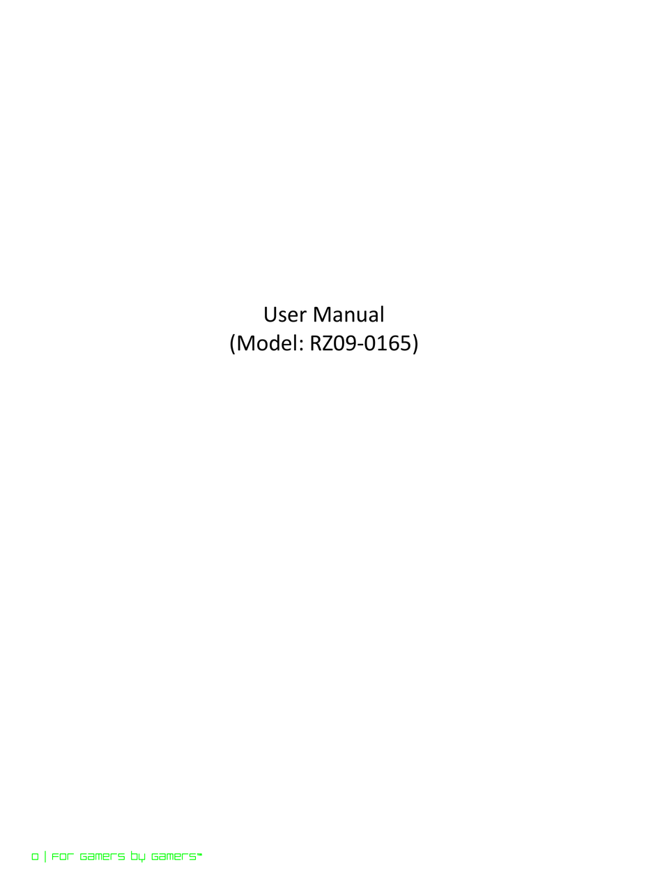 RAZER RZ09-0165 USER MANUAL Pdf Download | ManualsLib