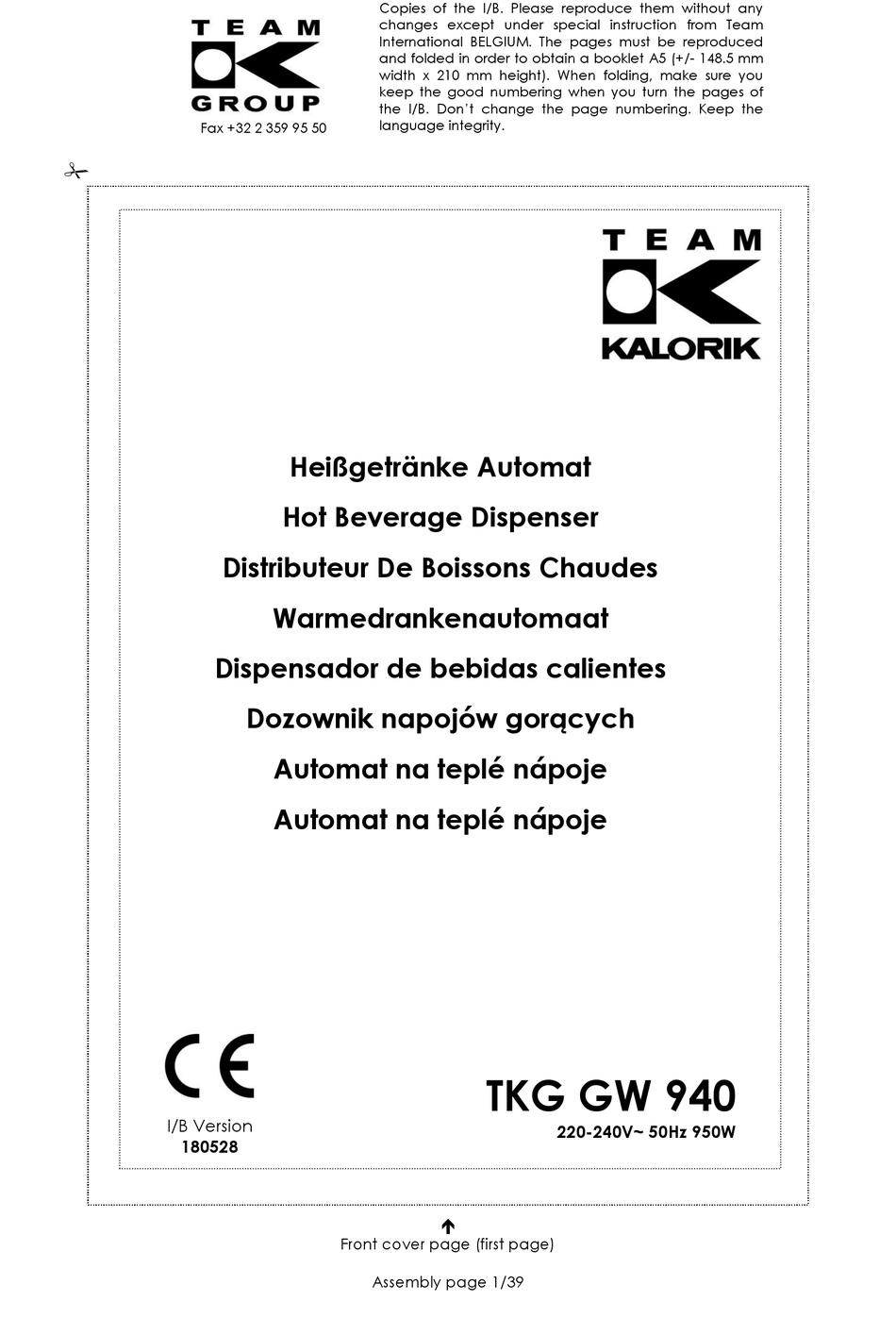 Team Kalorik Tkg Gw Manual Pdf Download Manualslib