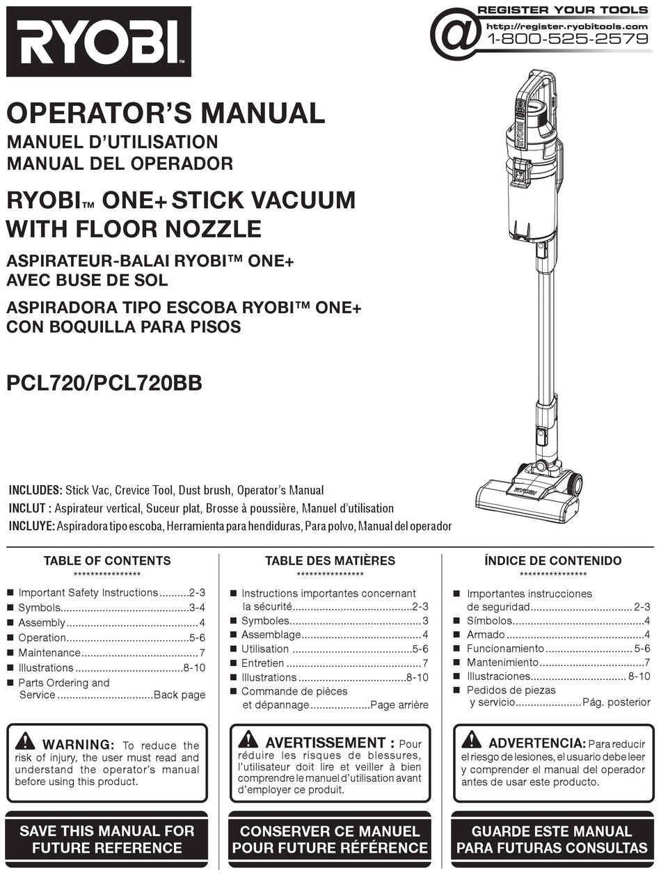 RYOBI PCL720 OPERATOR'S MANUAL Pdf Download | ManualsLib