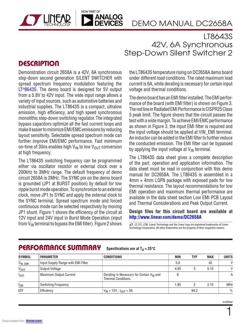 ANALOG DEVICES LINEAR TECHNOLOGY 2658A DEMO MANUAL Pdf Download ...