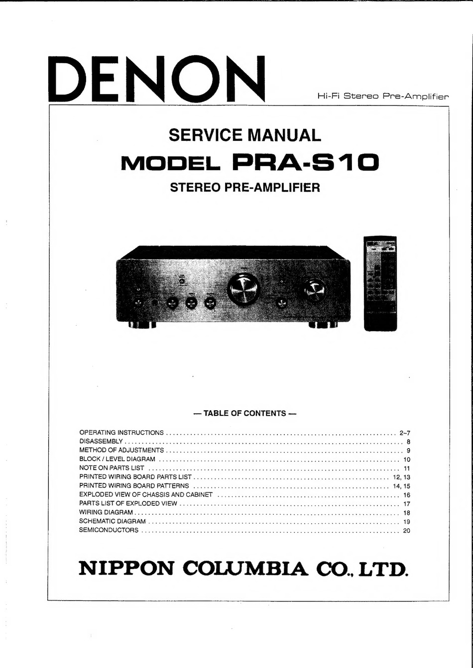 DENON PRA-S10 SERVICE MANUAL Pdf Download | ManualsLib