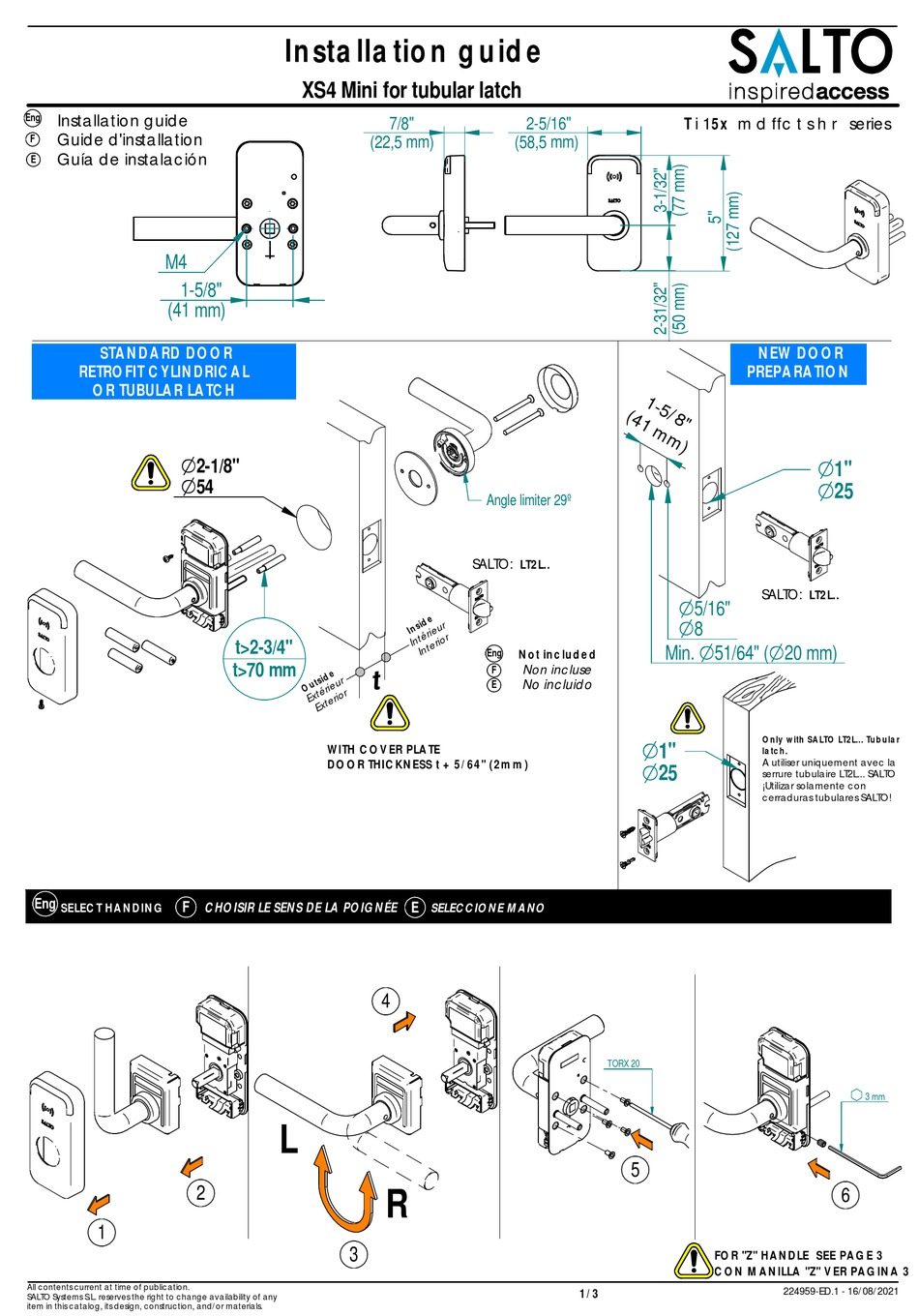 SALTO XS4 MINI INSTALLATION MANUAL Pdf Download | ManualsLib