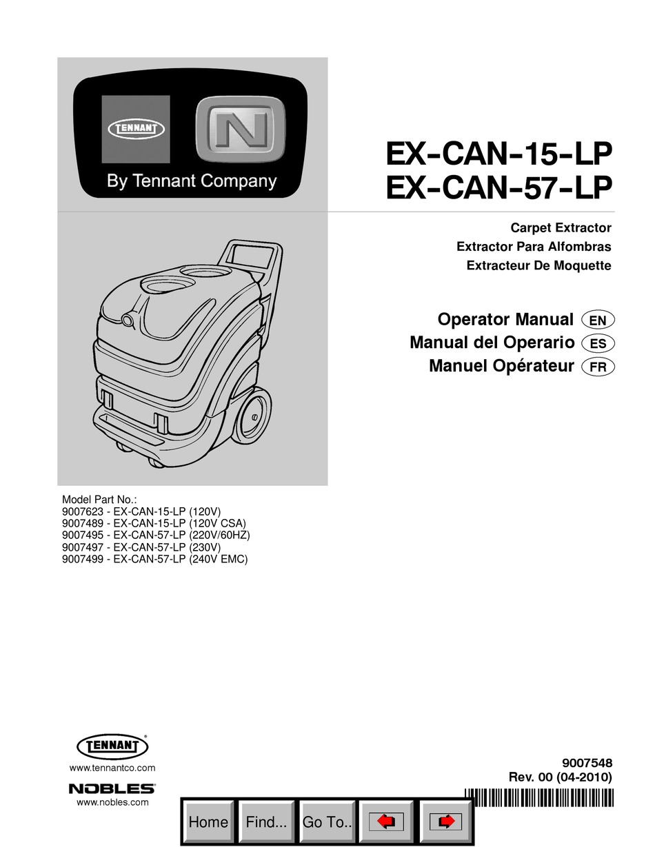 TENNANT EXCAN15LP OPERATOR
