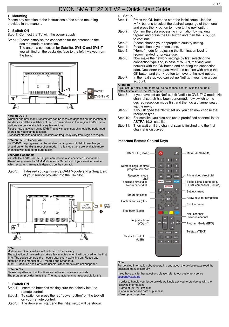 DYON SMART 22 XT V2 QUICK START MANUAL Pdf Download | ManualsLib