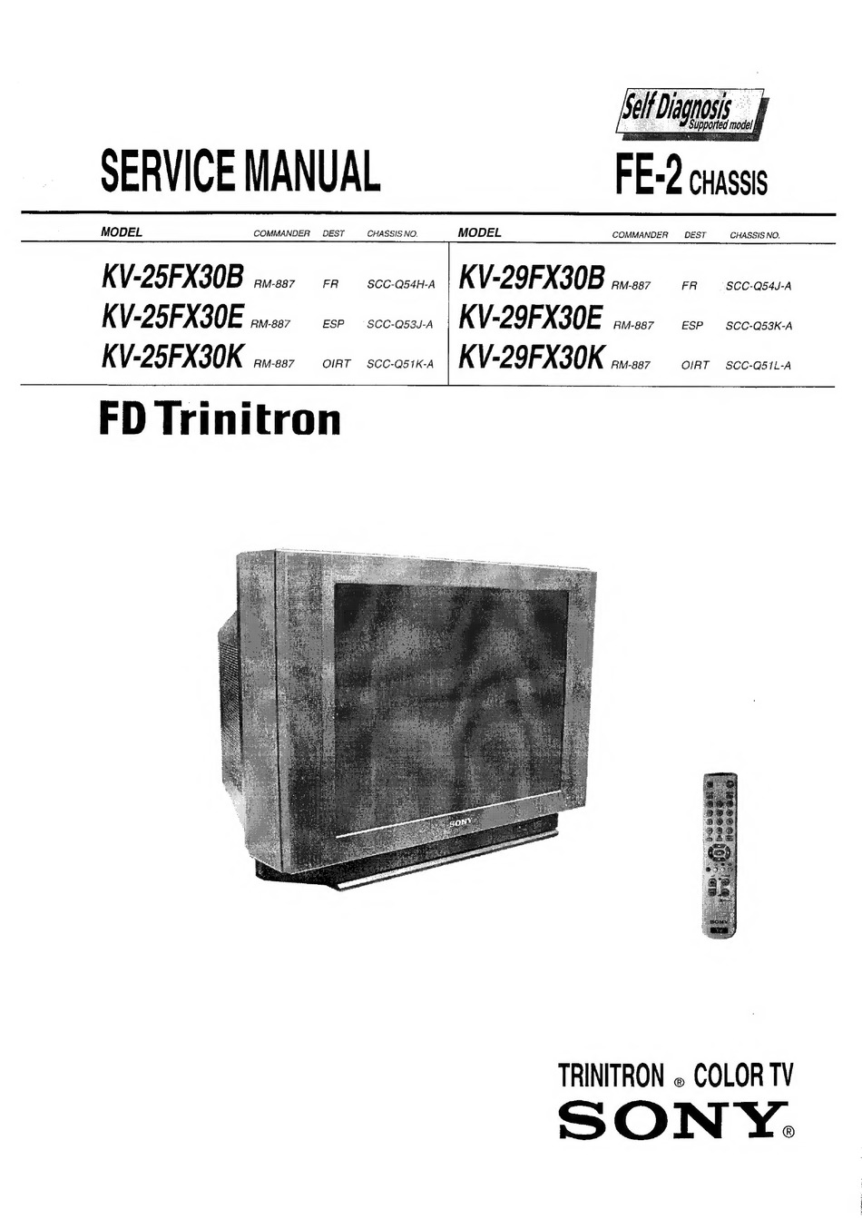 SONY TRINITRON KV-25FX30B SERVICE MANUAL Pdf Download | ManualsLib