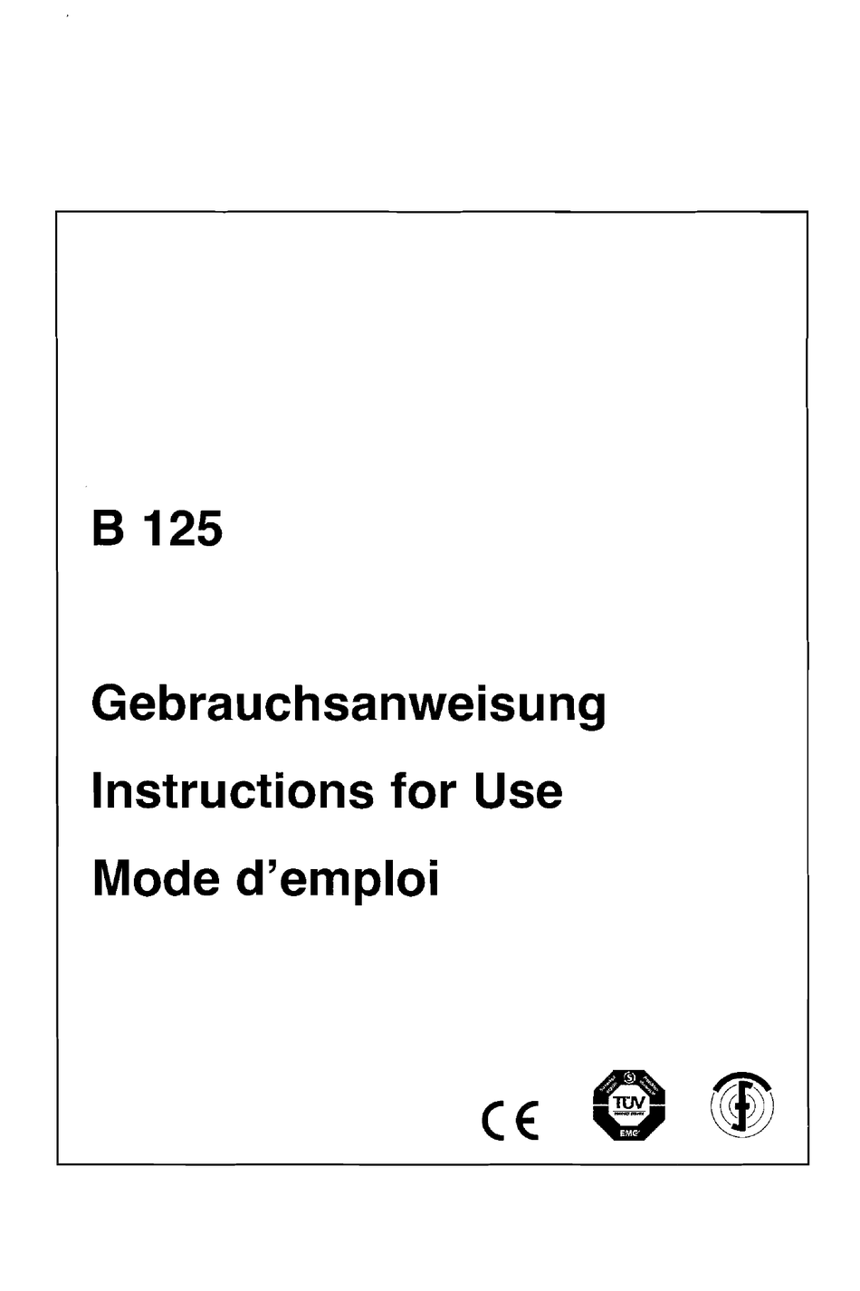 BRUNE B 125 INSTRUCTIONS FOR USE MANUAL Pdf Download | ManualsLib