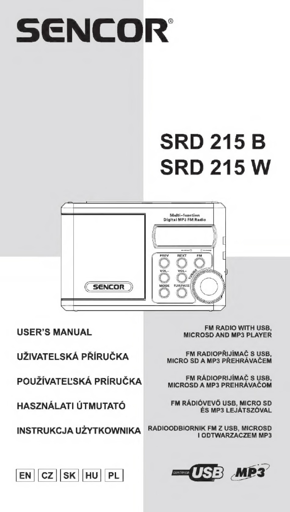 SENCOR SRD 215 B USER MANUAL Pdf Download | ManualsLib