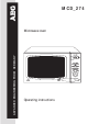 AEG OVEN MCD_274 Operating Instructions Manual