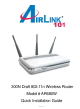 Airlink101 300N Draft 802.11n Wireless Router AR680W Quick Installation Manual