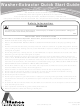 Alliance Laundry Systems F8354001 Quick Start Manual