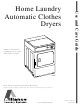 Alliance Laundry Systems DRY683C Use And Care Manual