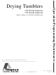 Alliance Laundry Systems Drying Tumbler Part No. 70400401R2 Operating And Programming Manual