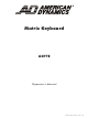 American Dynamics Matrix Keyboard Operator's Manual