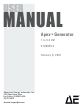 Apex Digital 5708009-C Generator User Manual