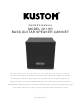 Kustom Bass Guitar Speaker Cabinet G115H Owner's Manual