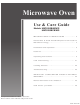 Maytag UMC5200BAB - 2.0cf Microwave Use & Care Manual