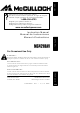 McCulloch 115377027 Instruction Manual