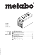 Metabo E 130 Operating Instructions Manual