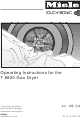 Miele TOUCHTRONIC T 9820 Operating Instructions Manual