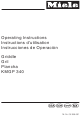 Miele KMGP 340 Operating Instructions Manual