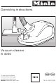 Miele S4000-VACUUM CLEANER Operating Instructions Manual