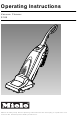 Miele VACUUM CLEANER S185 POWERHOUSE PLUS FULLSIZE UPRIGHT Operating Instructions Manual