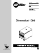 Miller Electric Dimension 1000 Owner's Manual