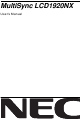 NEC MultiSync LCD1920NX User Manual