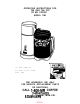Mr. Coffee TM3 Operating Instructions Manual