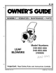 MTD 240-692-000 Owner's Manual