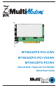Multitech MT5634ZPX-PCI-U-NV, MT5634ZPX-PCI-V92/NV, MT5634ZPX-PCI/NV Quick Start Manual
