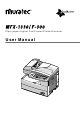 Muratec PLAIN-PAPER DIGITAL FAX/COPIER/PRINTER/SCANNER MFX-1330 User Manual