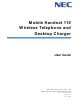 NEC Mobile Handset 110 User Manual