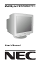 NEC FE770/FE771 User Manual