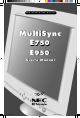 NEC MultiSync E950 User Manual