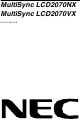 NEC MultiSync LCD2070NX User Manual