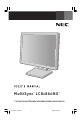 NEC MultiSync L182R4 User Manual