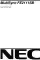 NEC NEC MultiSync FE2111SB  FE2111SB FE2111SB User Manual