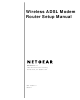 NETGEAR Wireless ADSL Modem Router Setup Manual