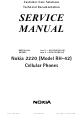 Nokia 2220 (RH-42) Service Manual